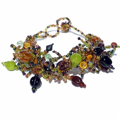 Bracelet Lucie Artisanal - Perles De Rocaille, Pâte De Verre Et Nacre, Multicolore - Neuf étiqueté