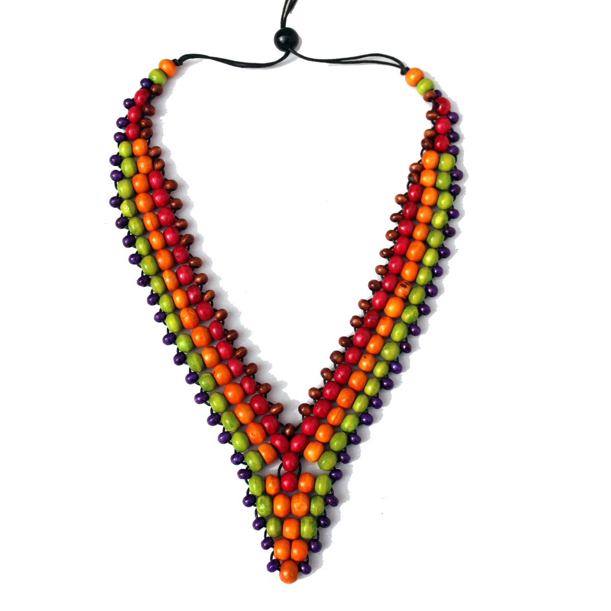 Collier Perles En Bois Naturel 8 Mm Fait Main – Longueur 89,9 Cm – Homme Et Femme – Style Bohème
