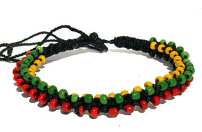 Bracelet bresilien rasta en perles 