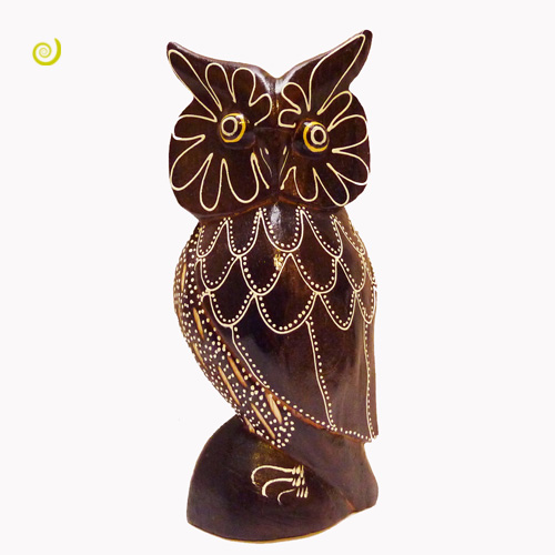 Chouette, Hibou plumes peintes - Grand modèle