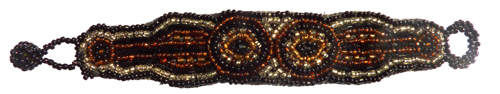 Braclet broderie de perles de rocailles tons marron