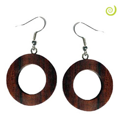 Boucles d'oreilles en Bois Anneaux simples