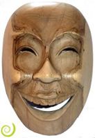 Masque Rieur balinais en bois d'Hibiscus - Artisanat Indonesion - Matajava Créations Originales & Artisanales