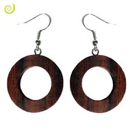 Boucles d'oreilles en Bois Anneaux simples