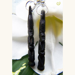 Boucles d'oreille Originales en Bois Amulettes Ethniques