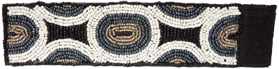 Bracelet manchette broderie de perles de rocaille noir et blanc