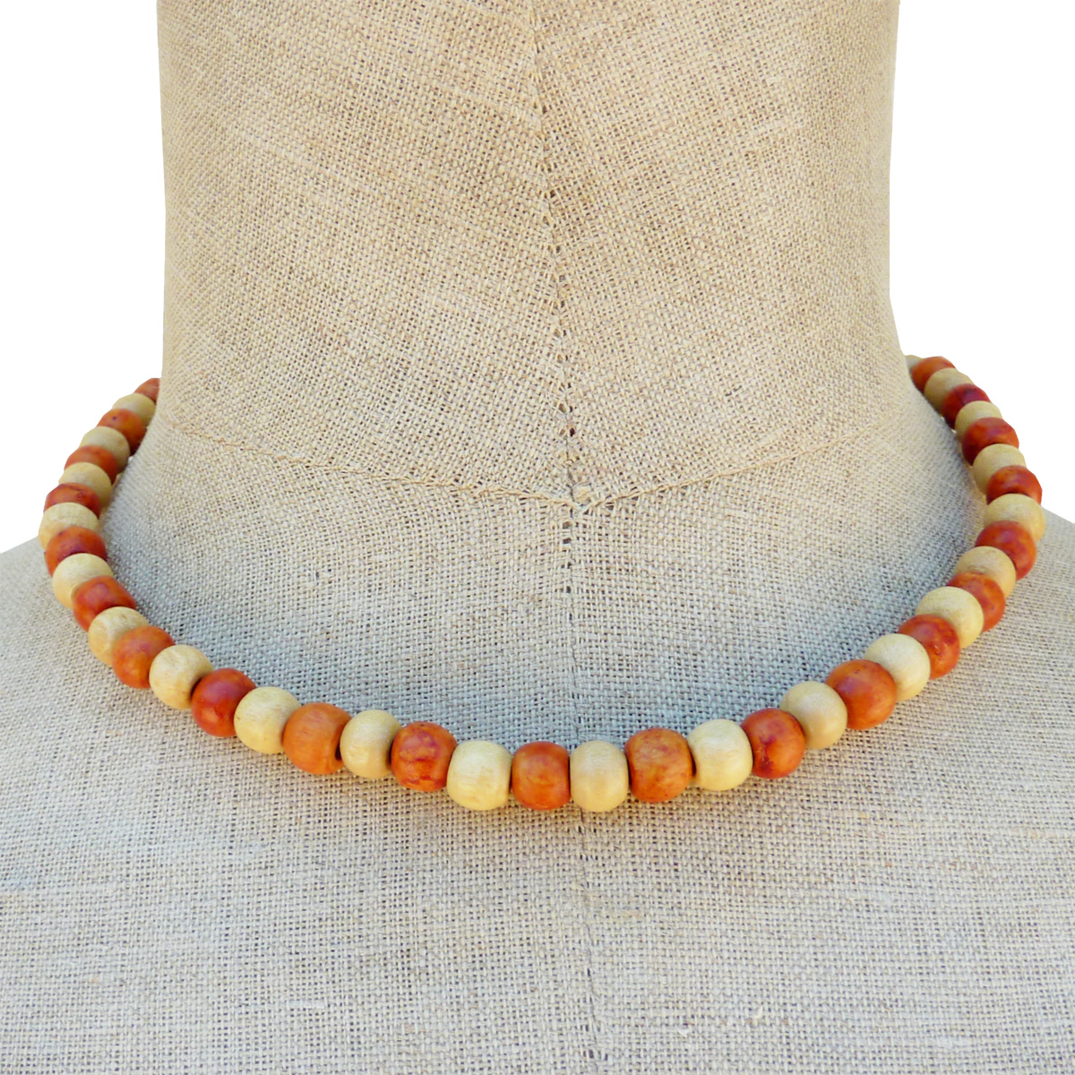 Collier Perles En Bois Peint Main - Motif Fleurs Multicolore - Artisanat Russe - Neuf Avec étiquettes