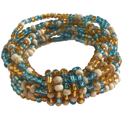 Bracelet Calliopée Artisanal En Perles De Rocaille Et Pâte De Verre Multicolore - Neuf Avec étiquettes