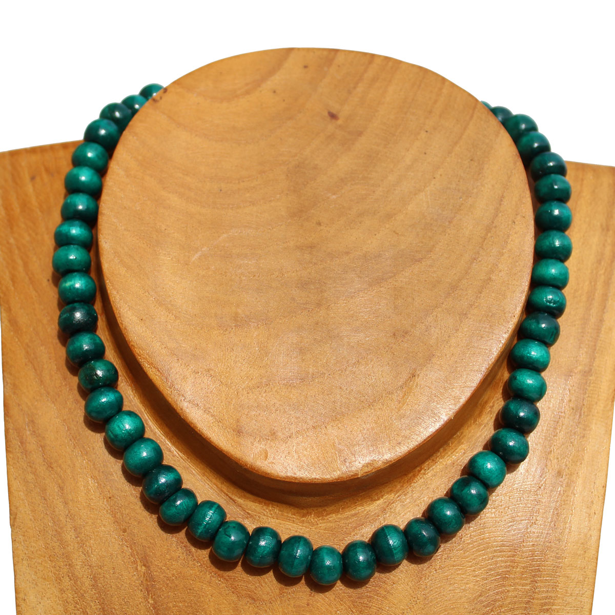 Collier De Perles En Verre Vert Vintage Des Années 60 - Laiton - Parfait état
